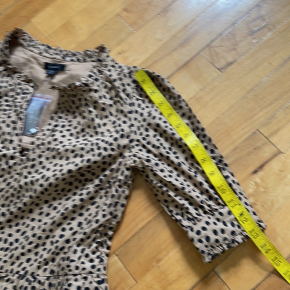 Oversized, JCrew Leopard Dot Ruffleneck Tiered Popover Dress - Picture 13 of 16